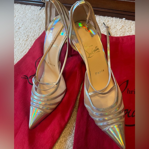Christian Louboutin Holographic Silver Heels - Picture 3 of 3